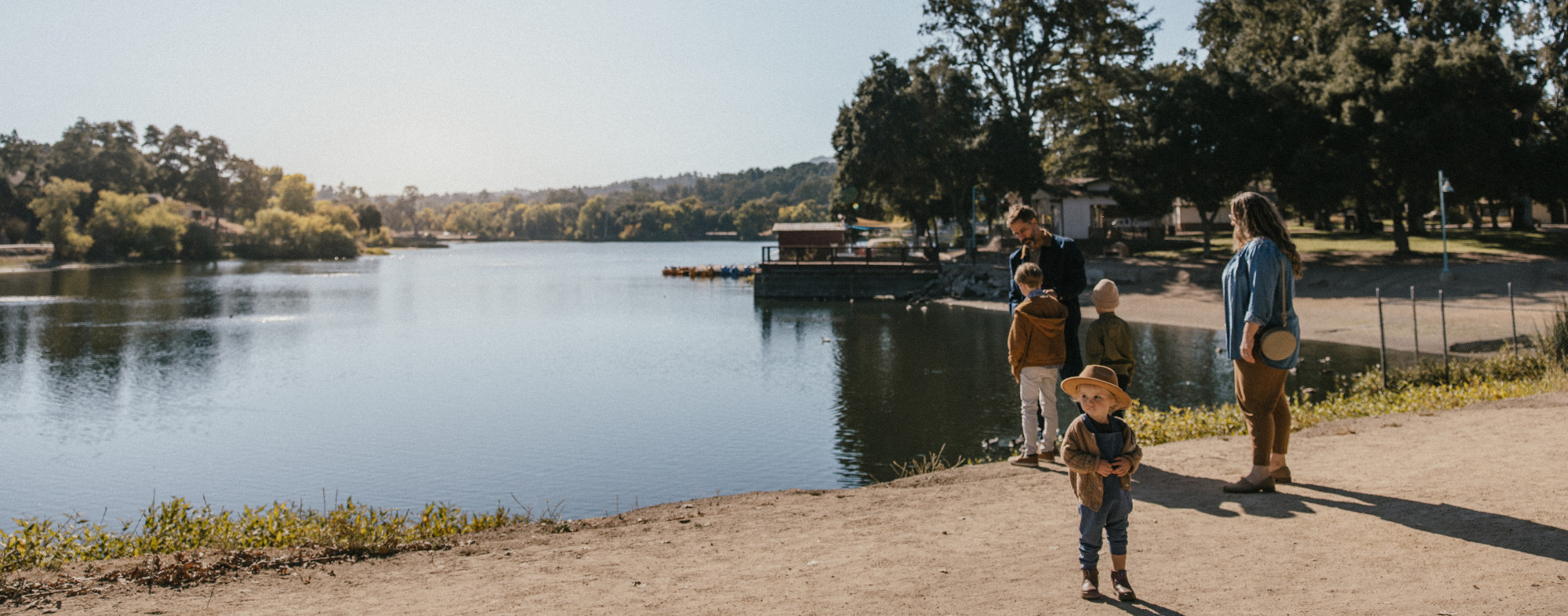 A family at Atascadero Lake