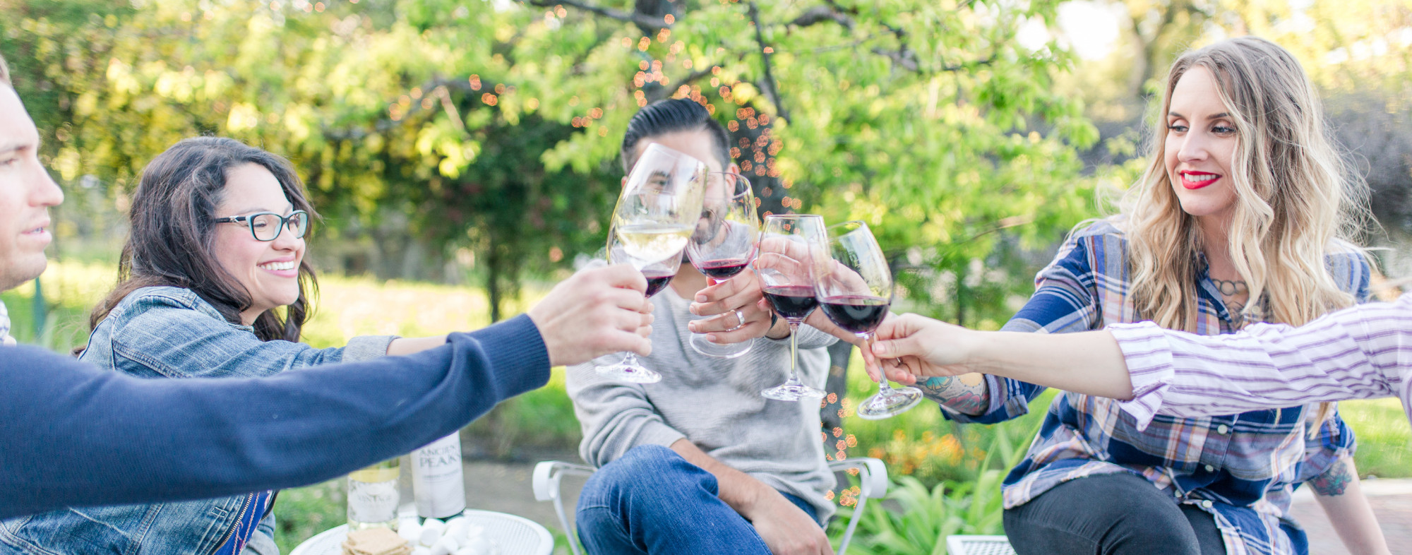 Friends sampling wine in Atascadero, CA