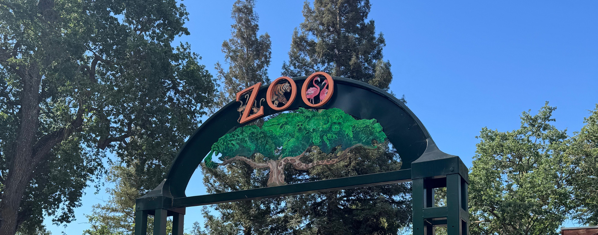 Front view of the Central Coast Zoo’s main entrance gate