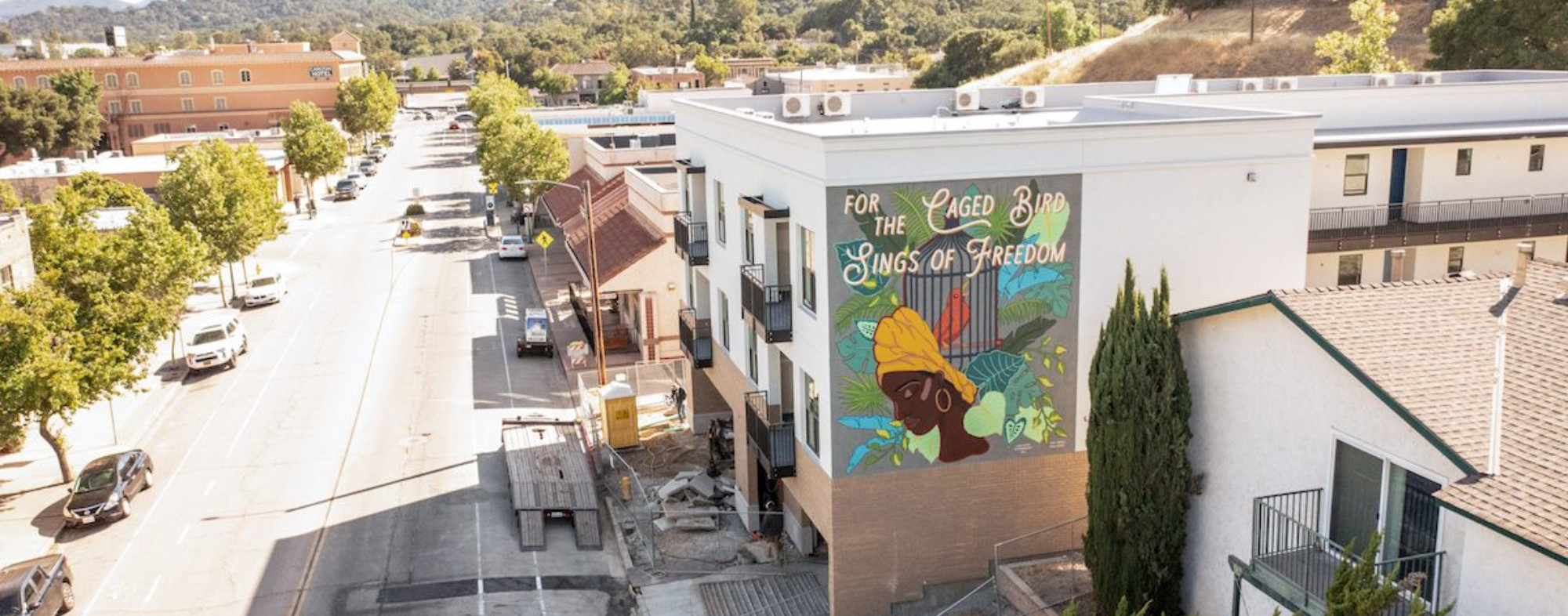 Caged Bird mural in Atascadero, California