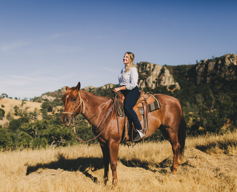 A woman on horseback in Atascadero, CA