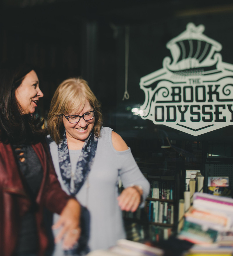 Women shop at The Book Odyssey in Atascadero, CA