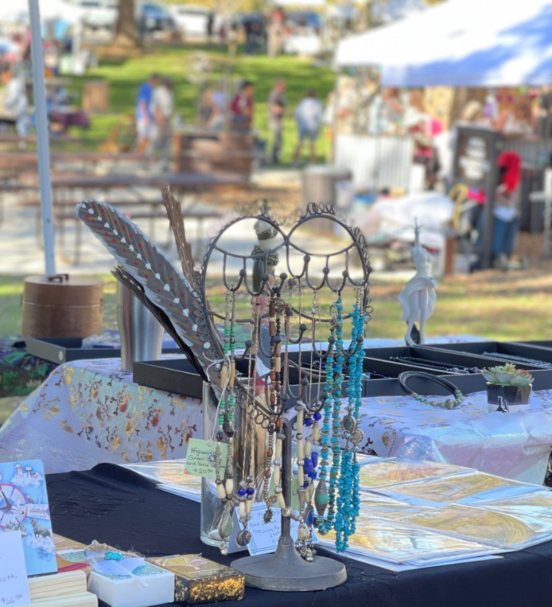 A jewelry booth at the Holiday Boutique in Atascadero, CA